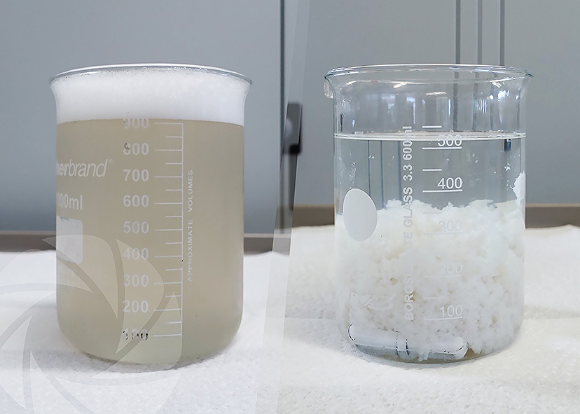 Process water from a degreasing tunnel
