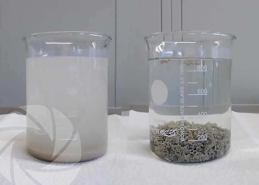 Washing water from a chocolate dessert manufacturer